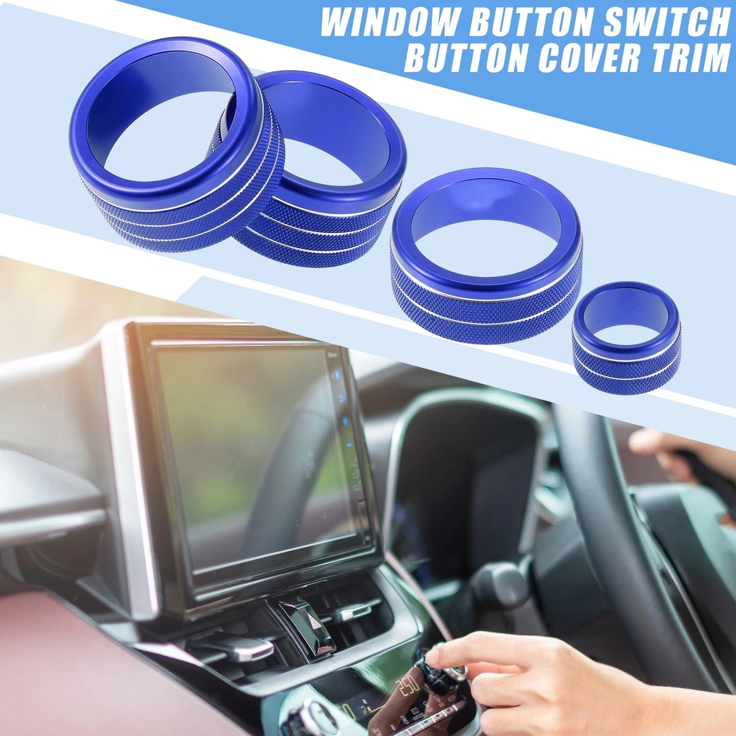 5 x AC Volume 4WD Switch Knob Cover for Toyota Tundra (2014–2021)