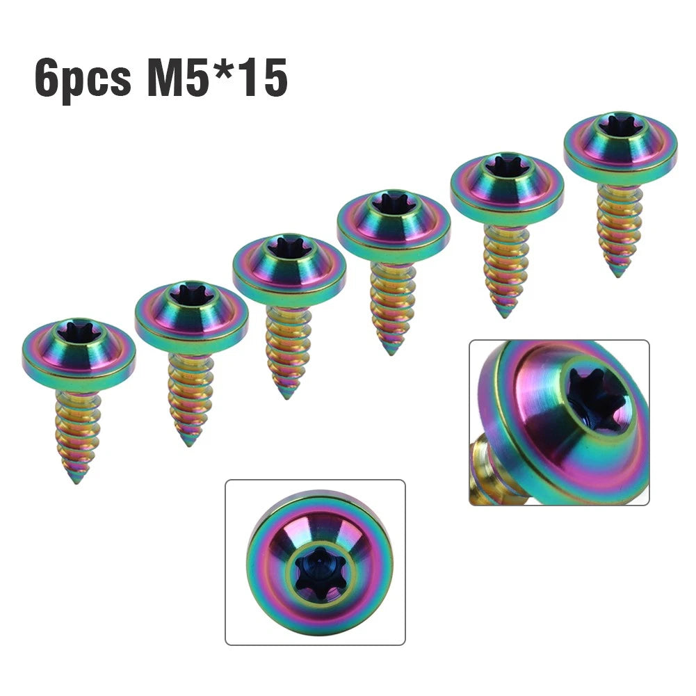 6pcs M5x15mm Titanium Torx Head Self Tapping Screws for Motor