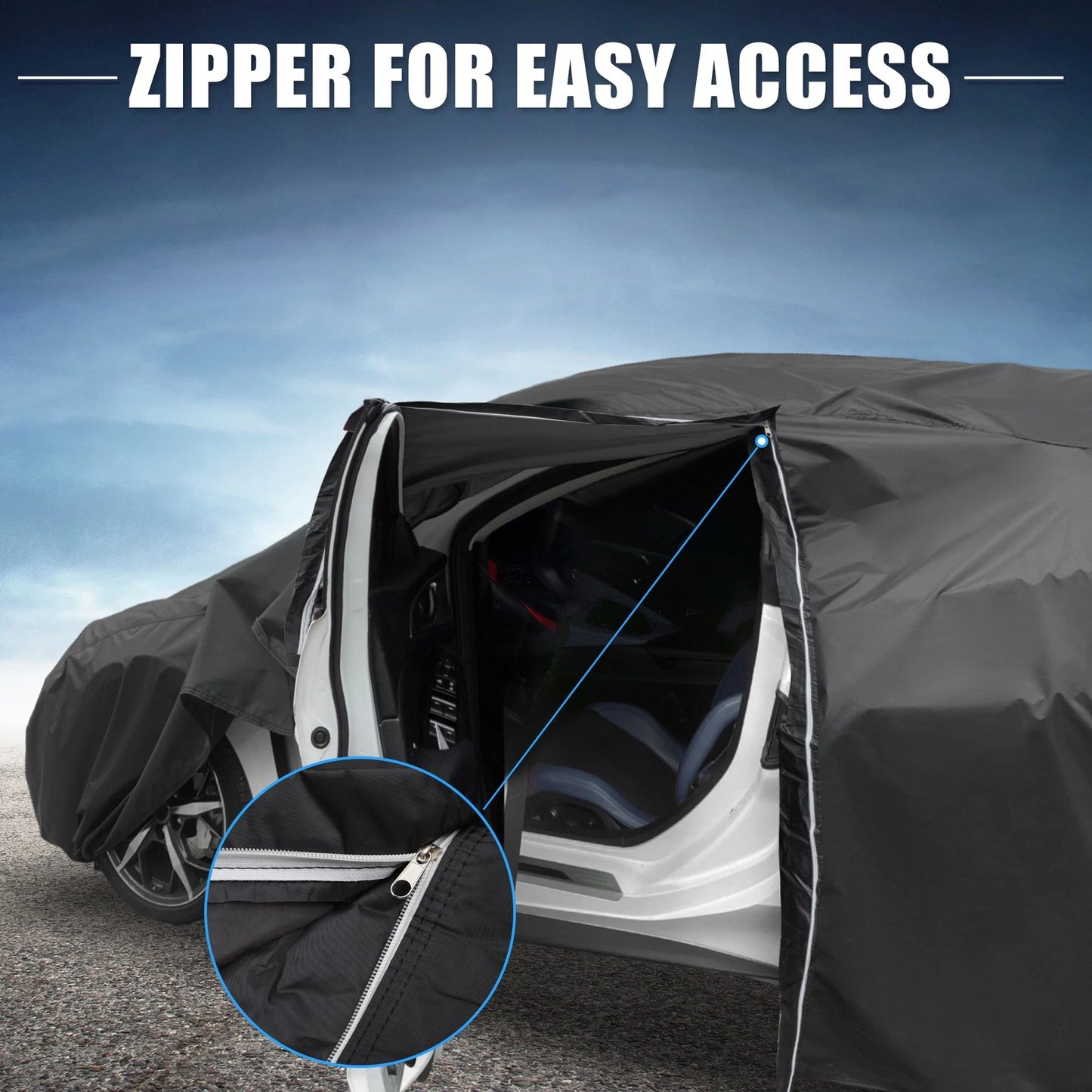 Waterproof 210D-PU Oxford Car Cover for Toyota Camry (2007-2022) Black