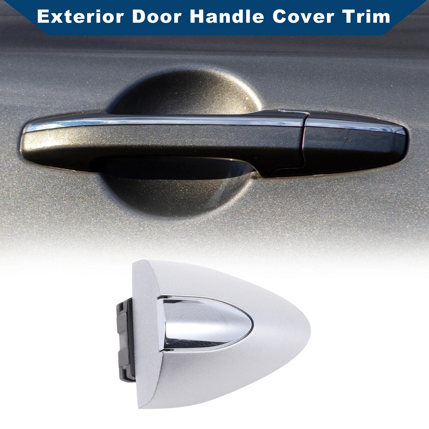 Exterior Door Handle Cover Trim Silver Tone for Buick LaCrosse (2017–2019)