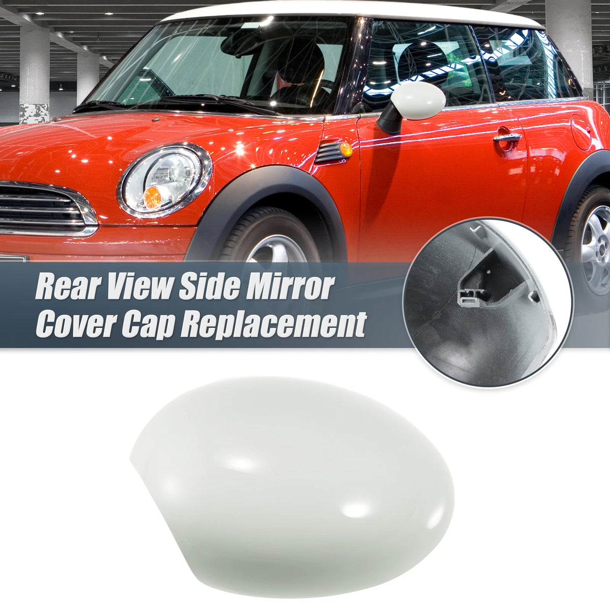 Left Side Mirror Cover Cap White for BMW Mini Clubman R55 R57 (2007-2014)