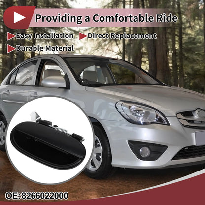 Exterior Door Handle for Hyundai Accent Rear Right Black ABS