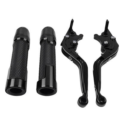 Black Extendable Brake Clutch Levers Grips Set for Aprilia Tuono V4 (2011-2023)