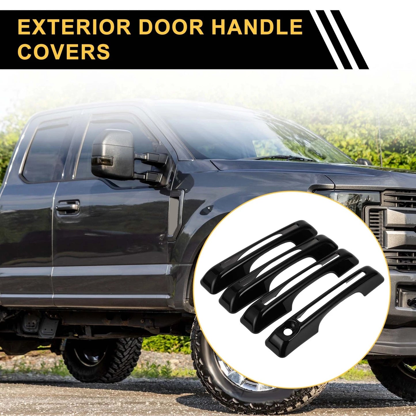 Car Door Handle Protector Set for Ford Maverick (2022-2023) Glossy Black