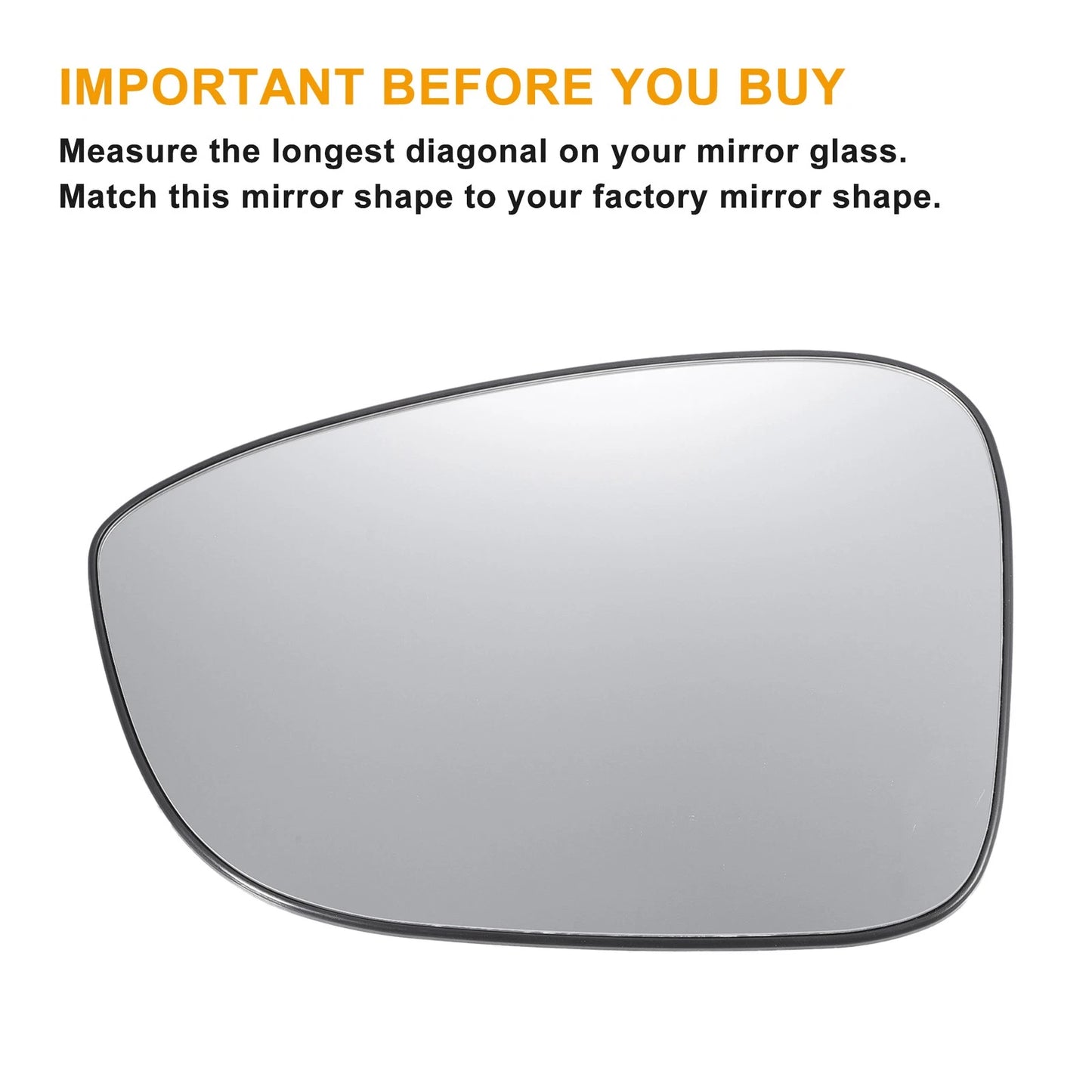 Left Side White Mirror Glass w/ Back Non-heated for Honda Accord (2018-2022)