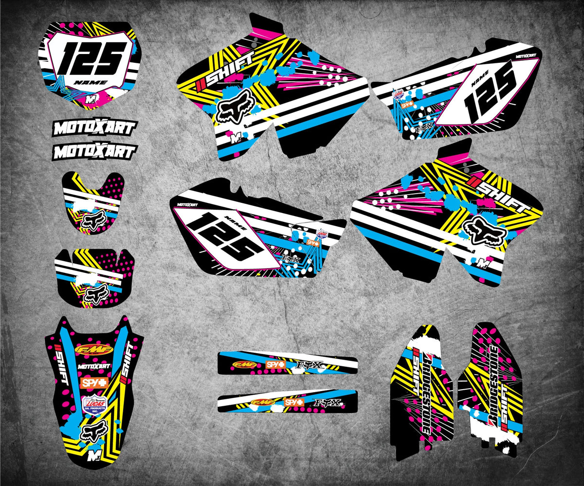 Custom Graphics Full Kit for Suzuki RM 125 (2001-2016) Pinned Style Stickers