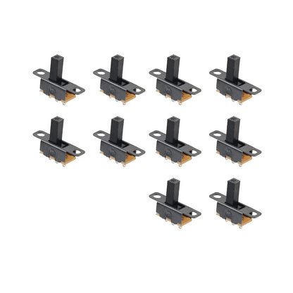 10 x Mini Vertical Slide Switch for PCB Panel - 2 Position On/Off SPDT