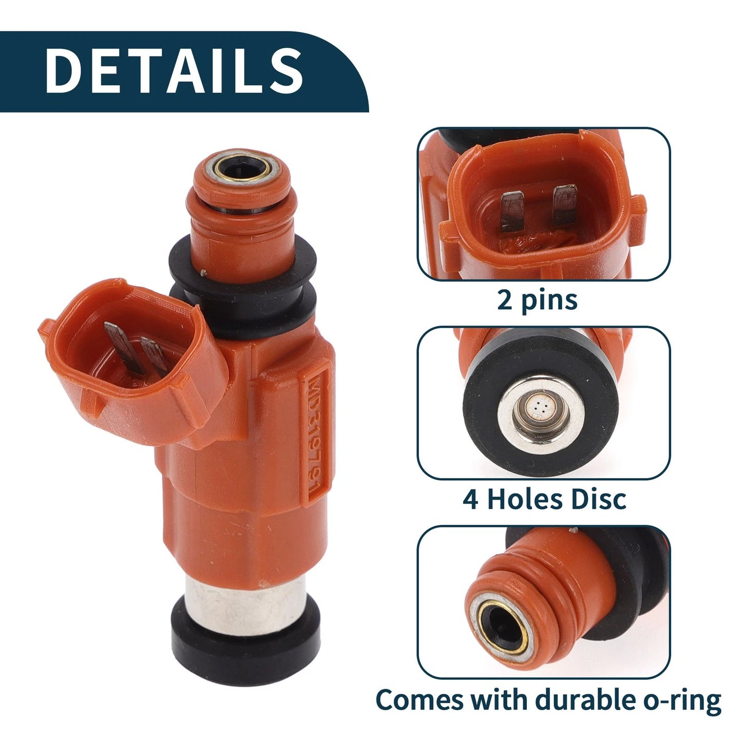 Fuel Injector MD319791 for Mitsubishi Eclipse GT 2000-2005 1 Pc Red