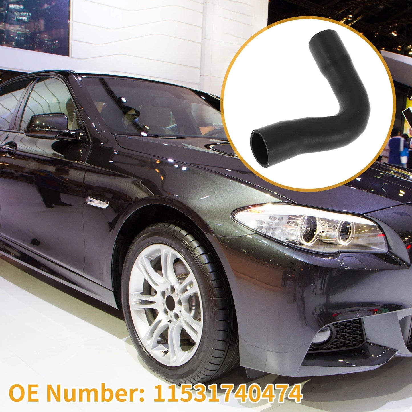 Radiator Hose for BMW 5 Series E39 523i 528i (1995-2000) Rubber Black