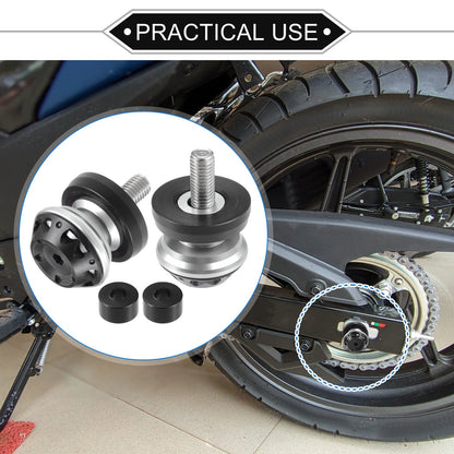 2 x Swingarm Spool 10mm Silver Tone for Motorbike