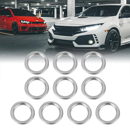10pcs M12 Silver Tone Oil Drain Plug Gaskets for Toyota