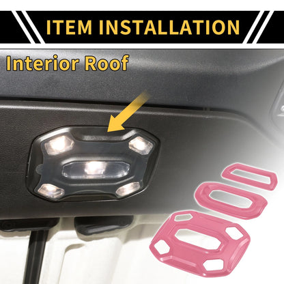 Roof Reading Light Lamp Cover Trim for Jeep Wrangler JL JLU (2018-2024) Pink
