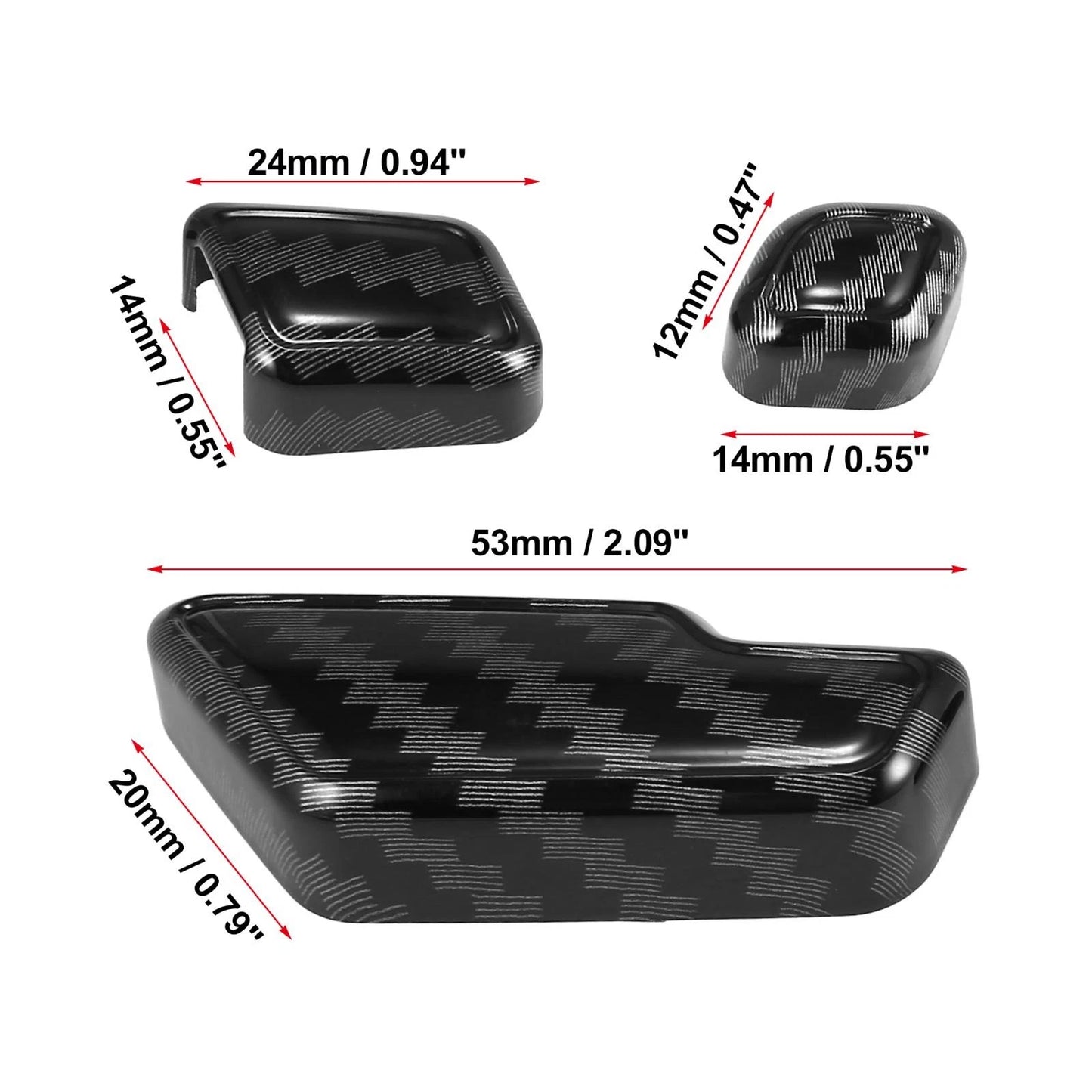 6Pcs Carbon Fiber Car Door Adjust Button Switch Covers for Mercedes Benz