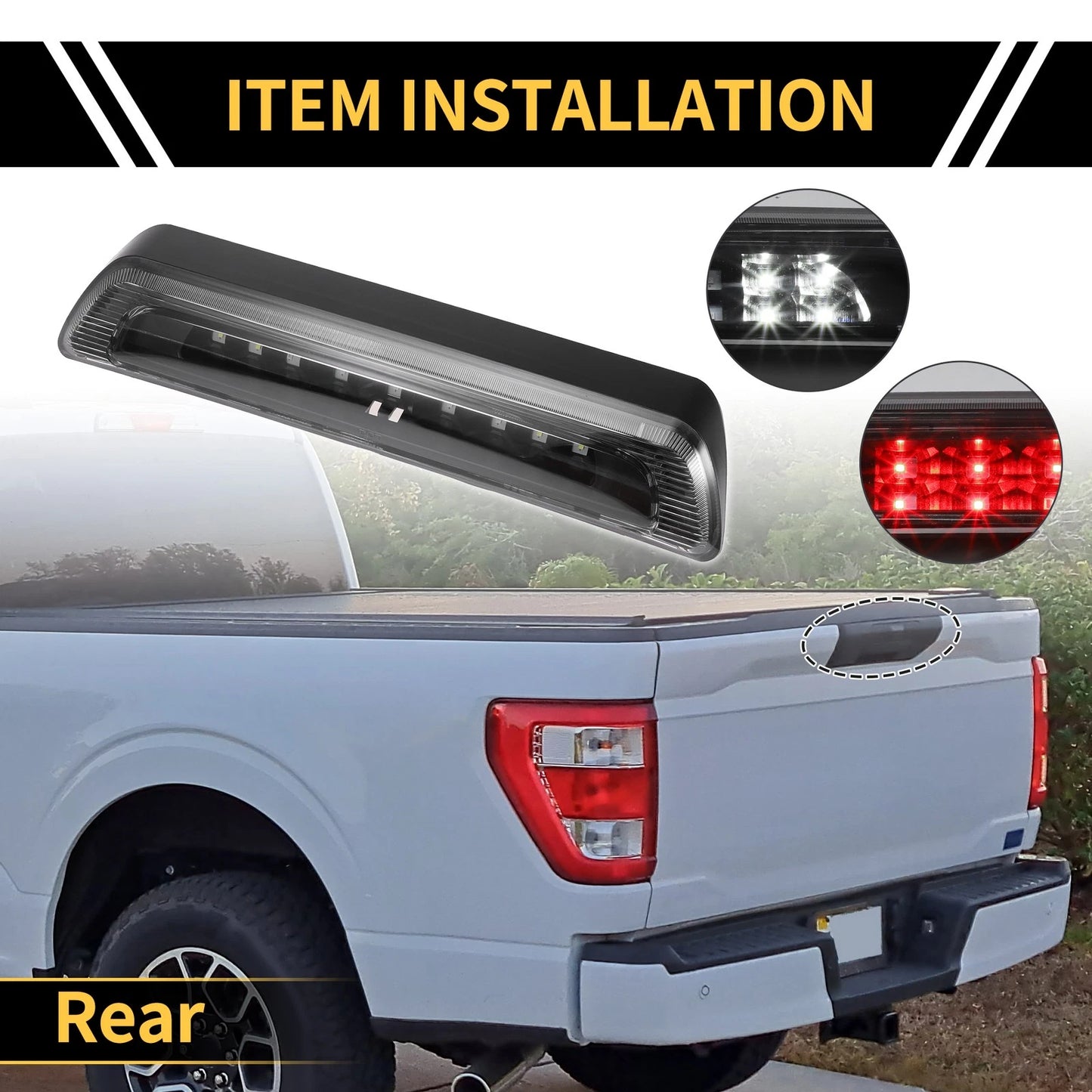 LED Third Brake Light Clear Lens for Toyota Tundra (2007-2018)
