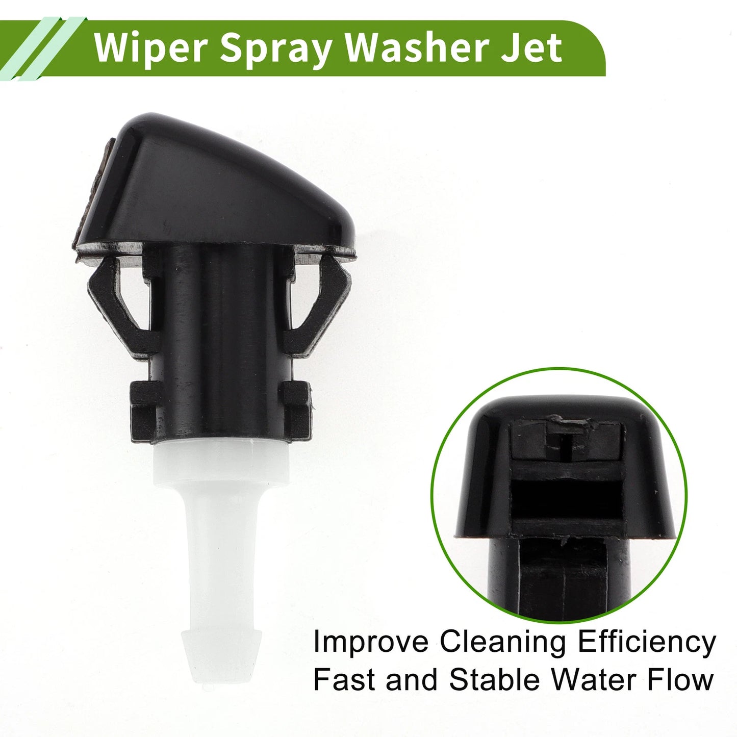 Windshield Washer Nozzle & 2 x Hose Connectors for Jeep (2008-2016)