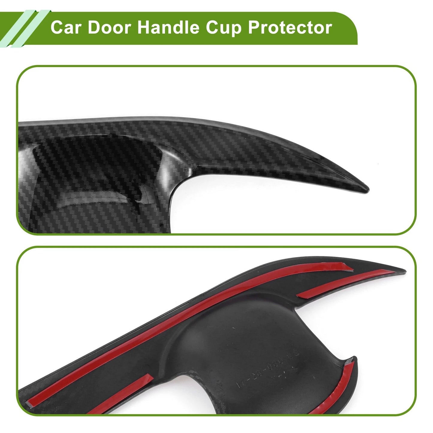 Car Door Handle Cup Protector for Toyota Camry (2018-2023) - Carbon Fiber Black