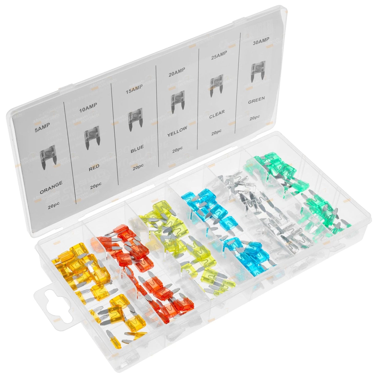120pc Mini Auto Blade Fuse Kit 5A 10A 15A 20A 25A 30A for Cars