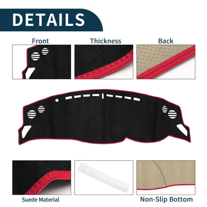 Dashboard Cover Mat for Toyota 86 ZN6 2012 Sun Protector Pad Black Red