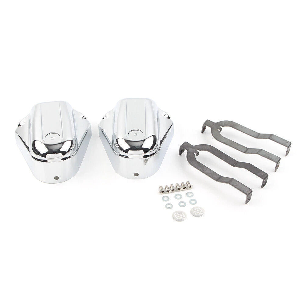 2 x Rear Axle Cover Swingarm Caps for Harley Softail (2008-2017) Black/Chrome