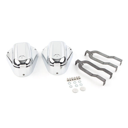 2 x Rear Axle Cover Swingarm Caps for Harley Softail (2008-2017) Black/Chrome