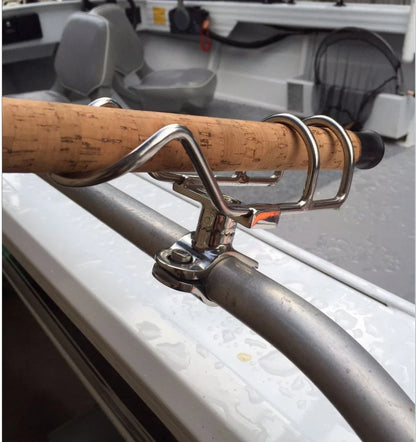 Clamp On Rod Holders 32mm 316 Stainless 360 Horizontal/Vertical for All Rails