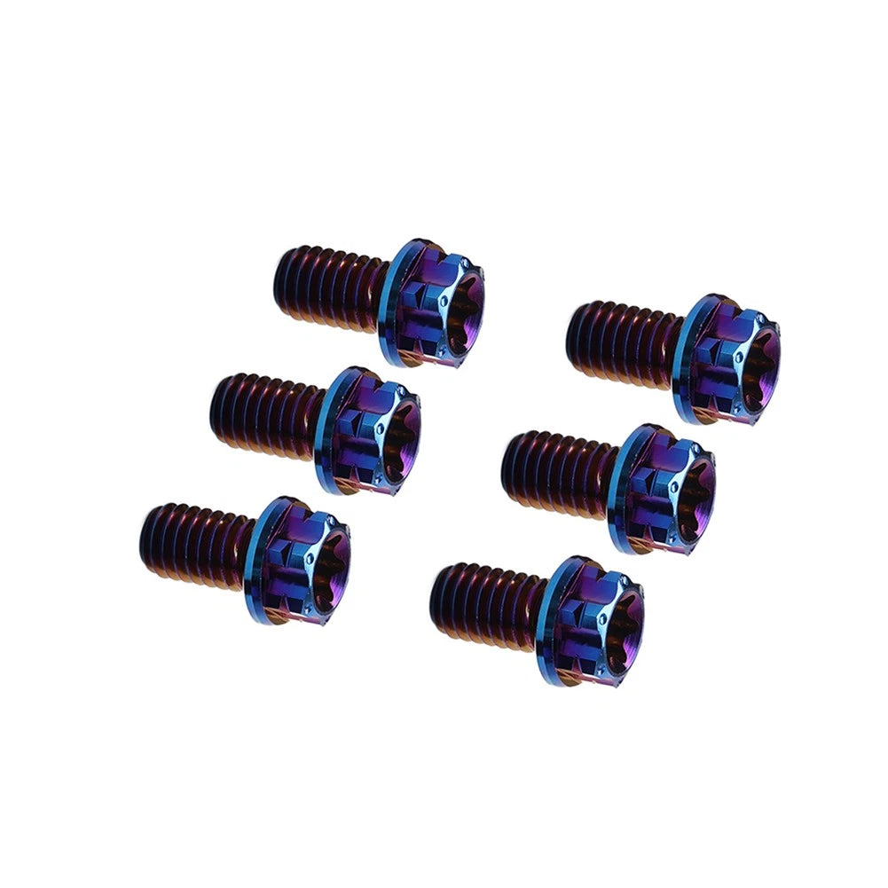 6 x Titanium M6x20mm Torx Head Flange Bolts for Motorcycle Bike Bicycle