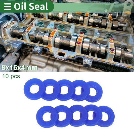 Oil Seal Seal Ring Rotary Shaft TPU 8x16x4mm High Pressure Blue 10 Pcs