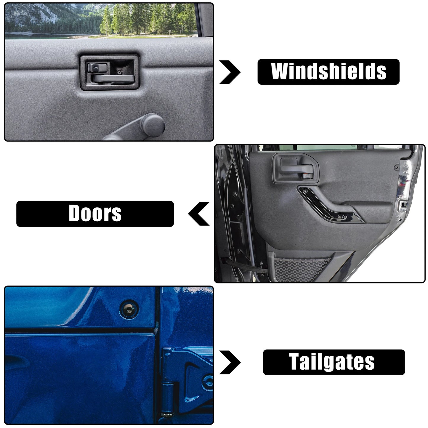 4pcs Auto Screws for Jeep Wrangler CJ7 YJ TJ Tailgate Door Bolts (1976-2006)