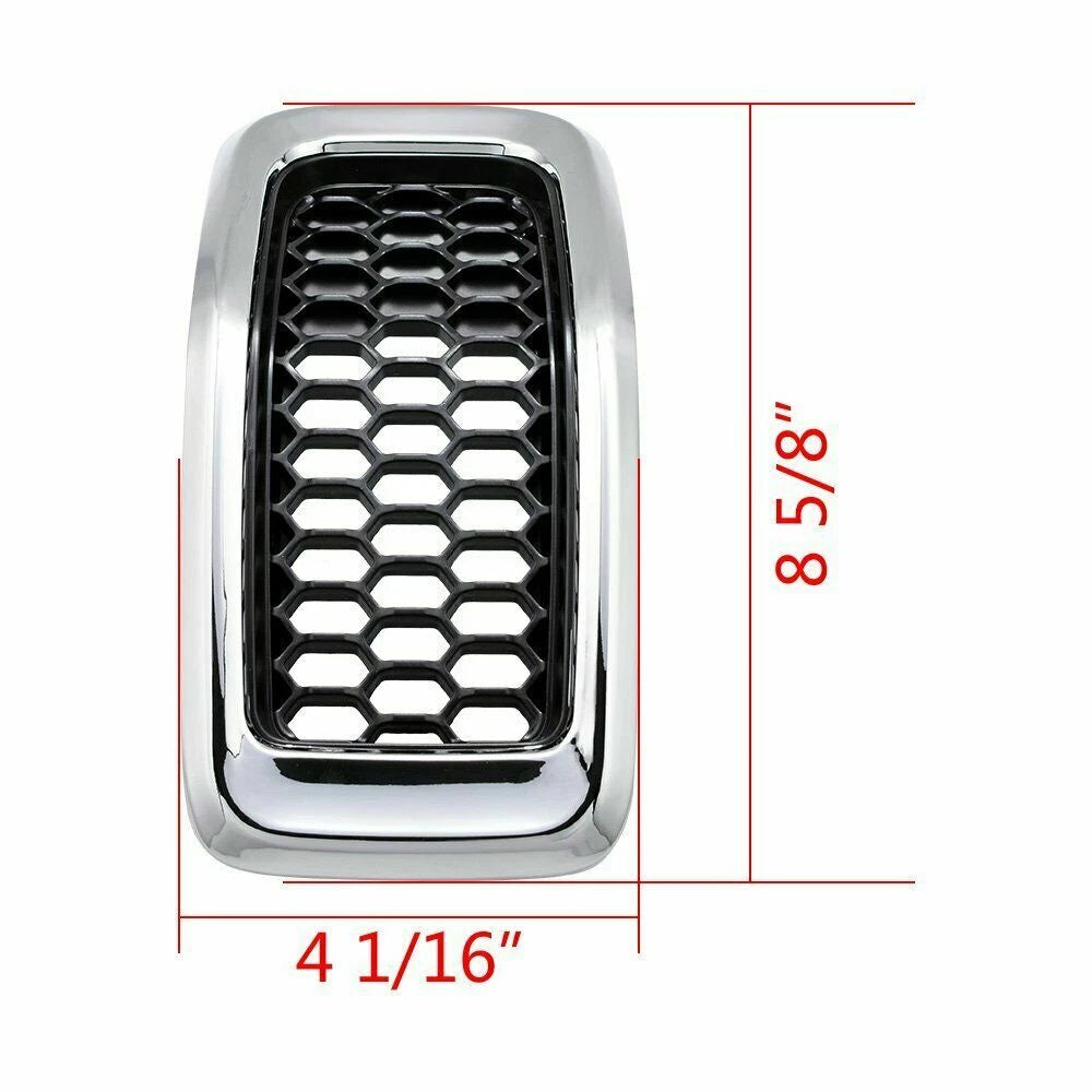 7X Chrome Black Honeycomb Mesh Grille Inserts for Jeep Cherokee (2014-2018)