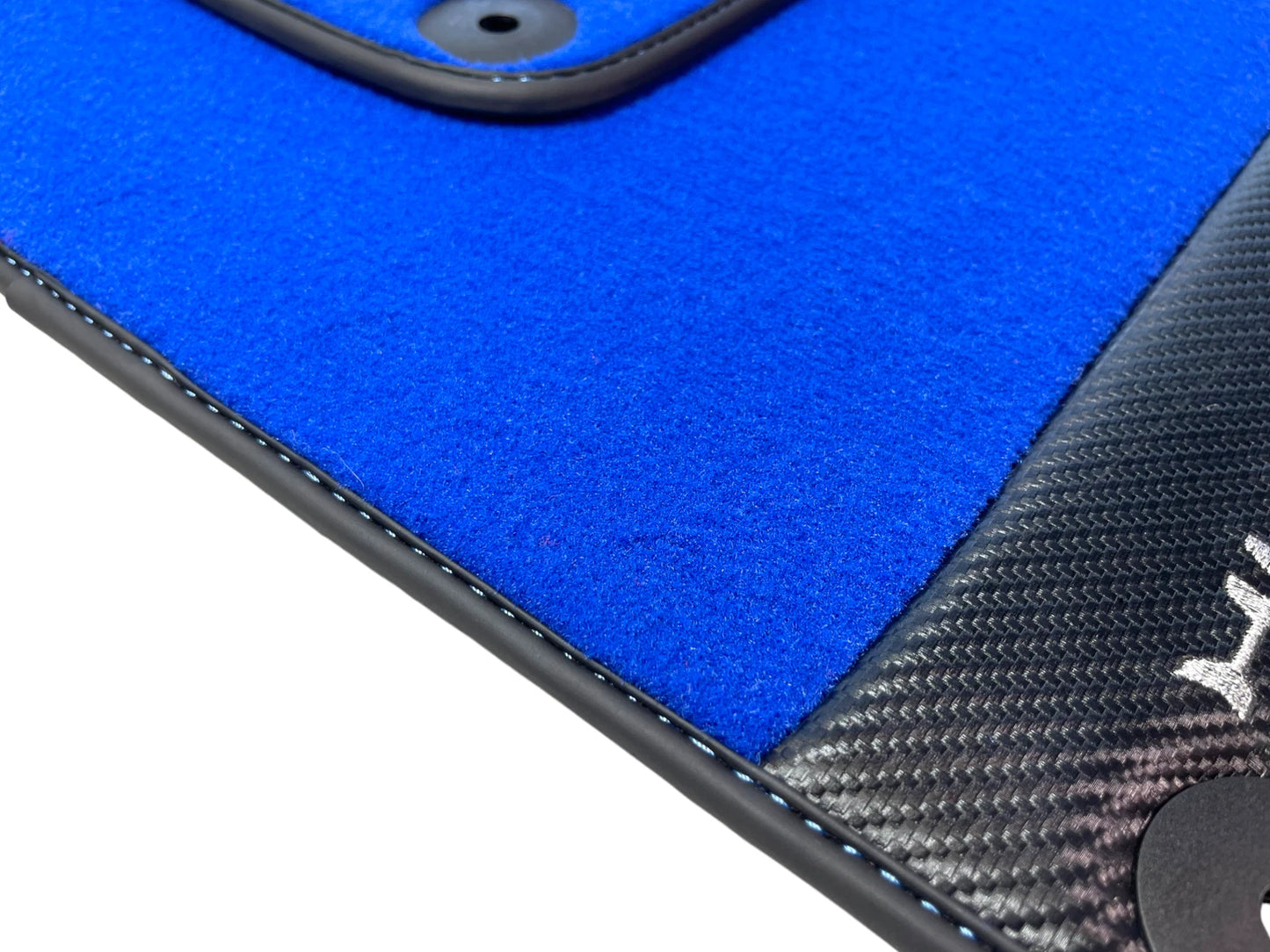 Blue Floor Mats for Lamborghini Huracan (2014-2023) - Carbon Fiber Leather