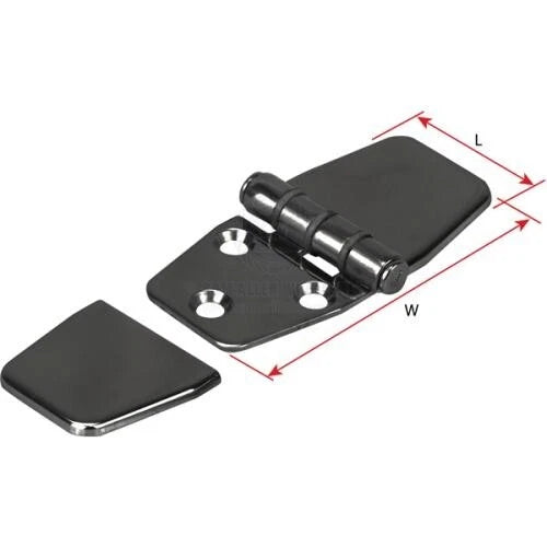 Hinge 316 S/S Black PVD Anti-Slam Cover 40mm x 76mm Split Pair