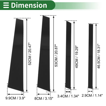 8 Pcs Door Pillar Window Trim for BMW X5 (2014-2018) Black