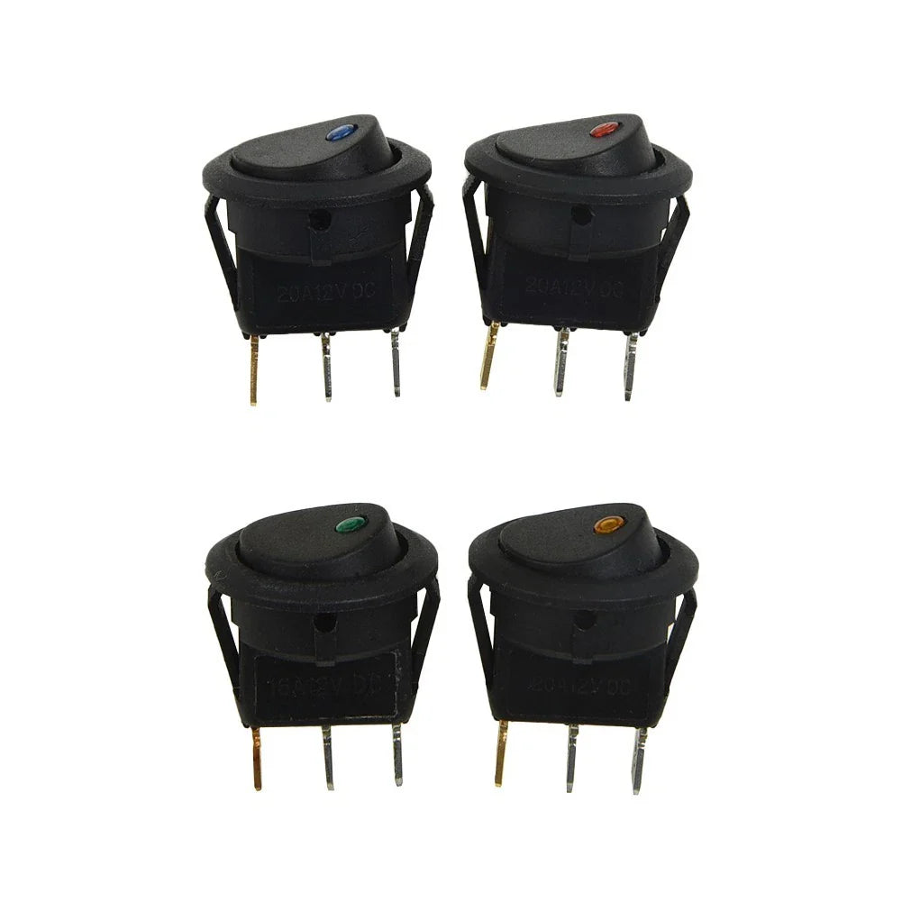 DC 12V Waterproof ON/OFF Round Rocker Boat LED Light Toggle Switches
