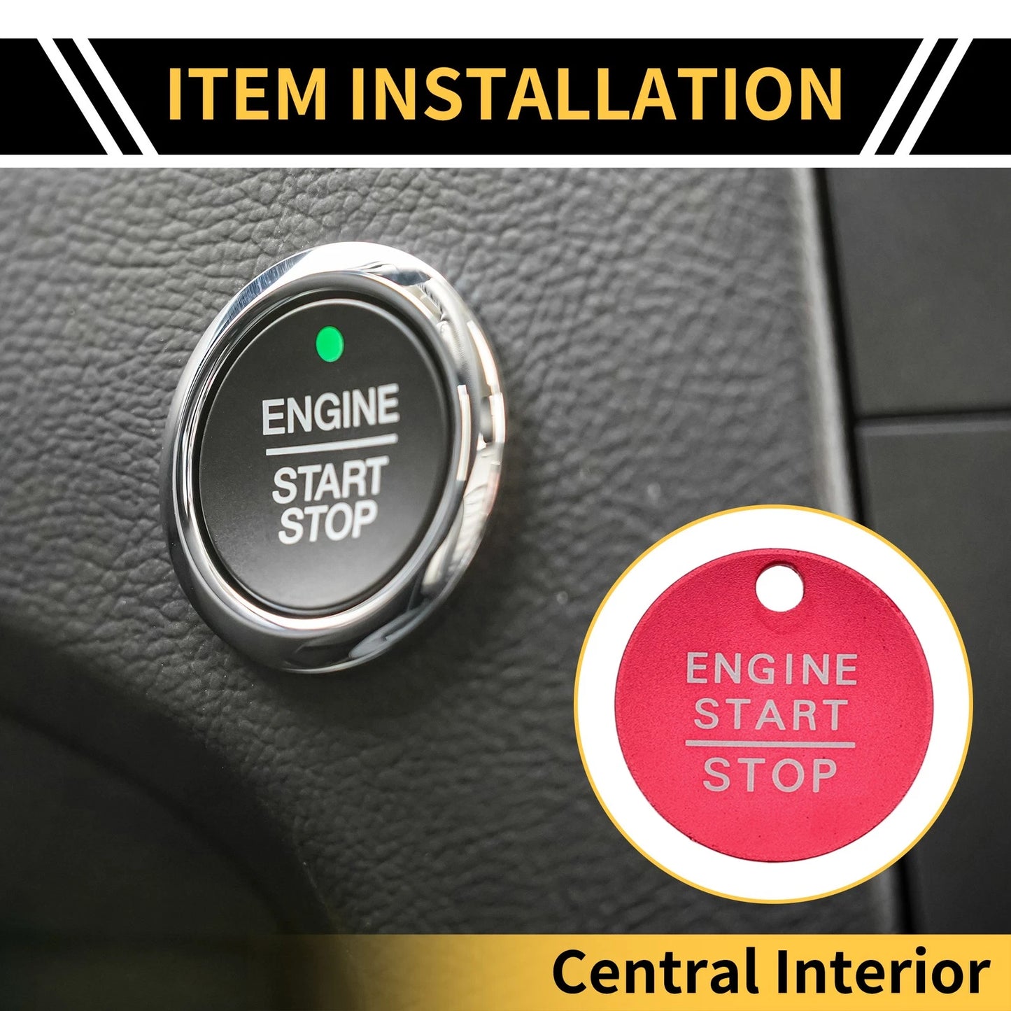 Engine Start Stop Button Cover for Ford F-150 (2016-2021) Red