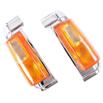 Corner Lights Indicator Lamp Chrome Pair Fits Nissan Navara D21 UTE 1986-90 D06