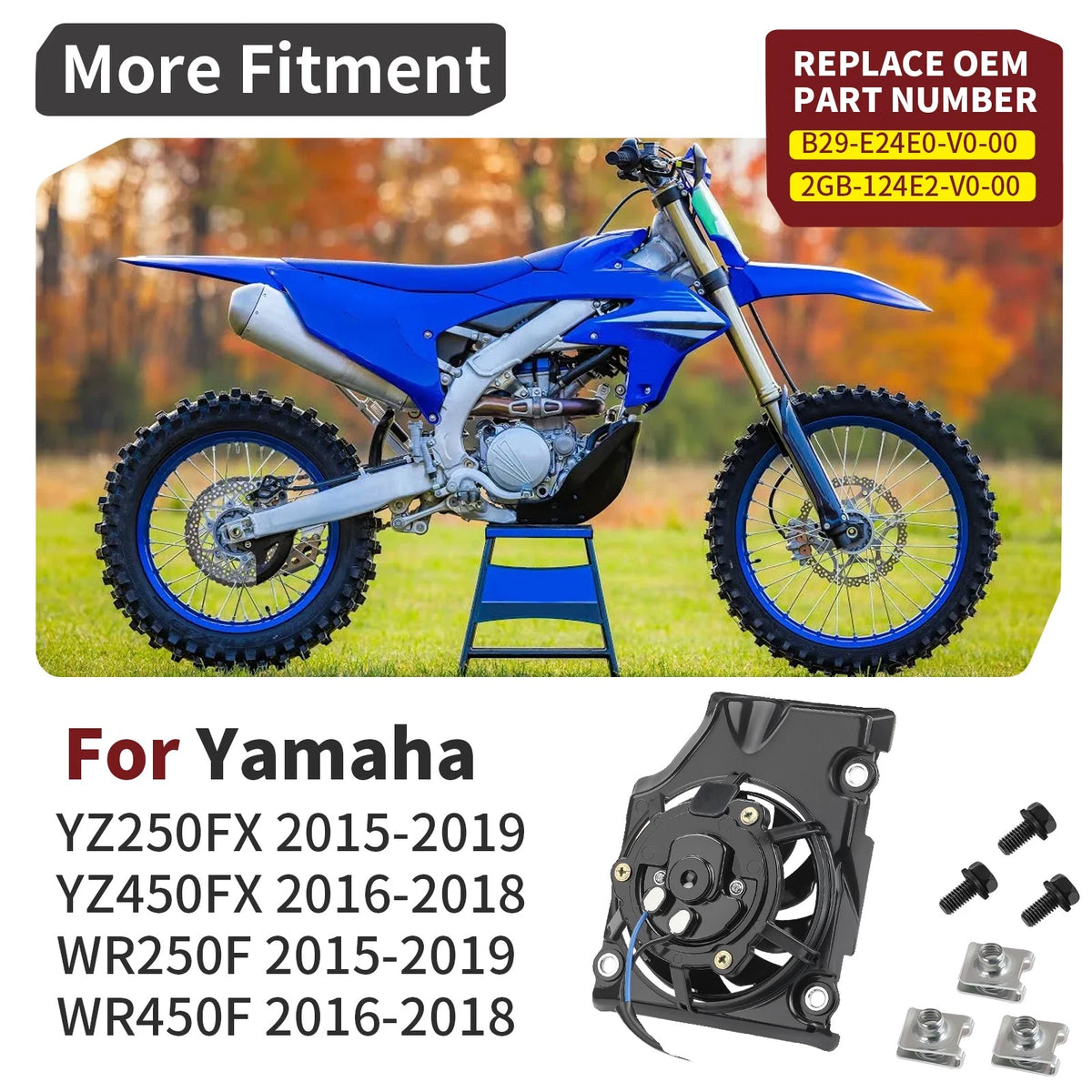 Radiator Fan Kit for Yamaha YZ450FX WR450F (2016–2018)