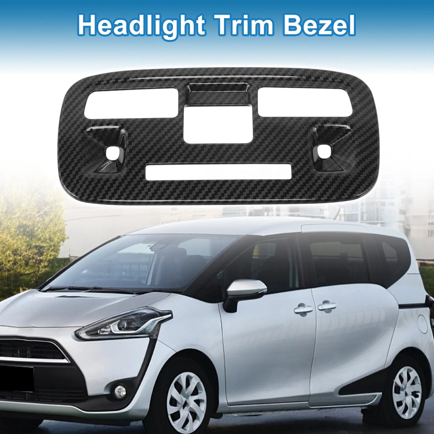 Headlight Trim Bezel Carbon Fiber Black for Toyota Sienta (2022–2023)