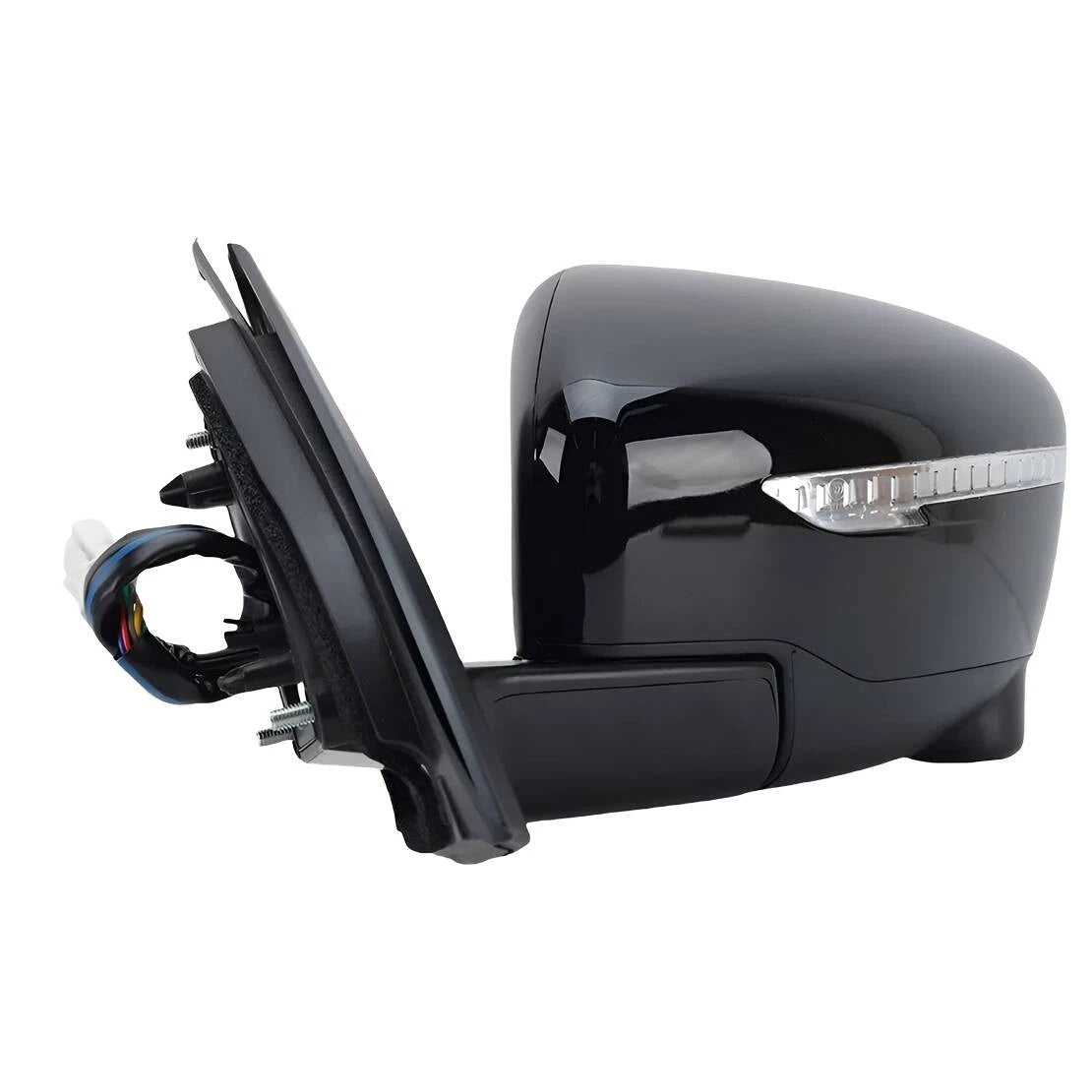 Electric Door Wing Mirror Black Pair for Nissan Qashqai (2014-2018)