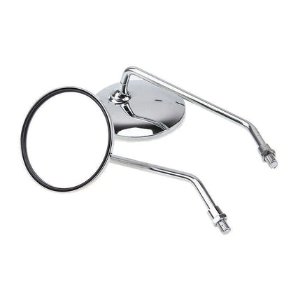 8mm Chrome Round Rear View Side Mirrors for Kawasaki Honda Suzuki Scooter