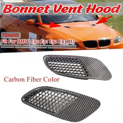 2 x Bonnet Vent Hood Carbon Fiber M3 Type for BMW E90 E91 E92 E93 (2005–2013)