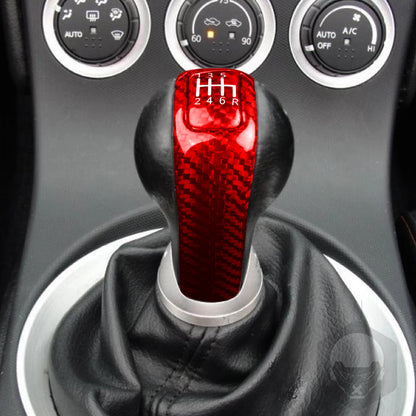 Carbon Fiber Red Gear Shift Knob Cover for NISSAN 350Z (2003-2009)