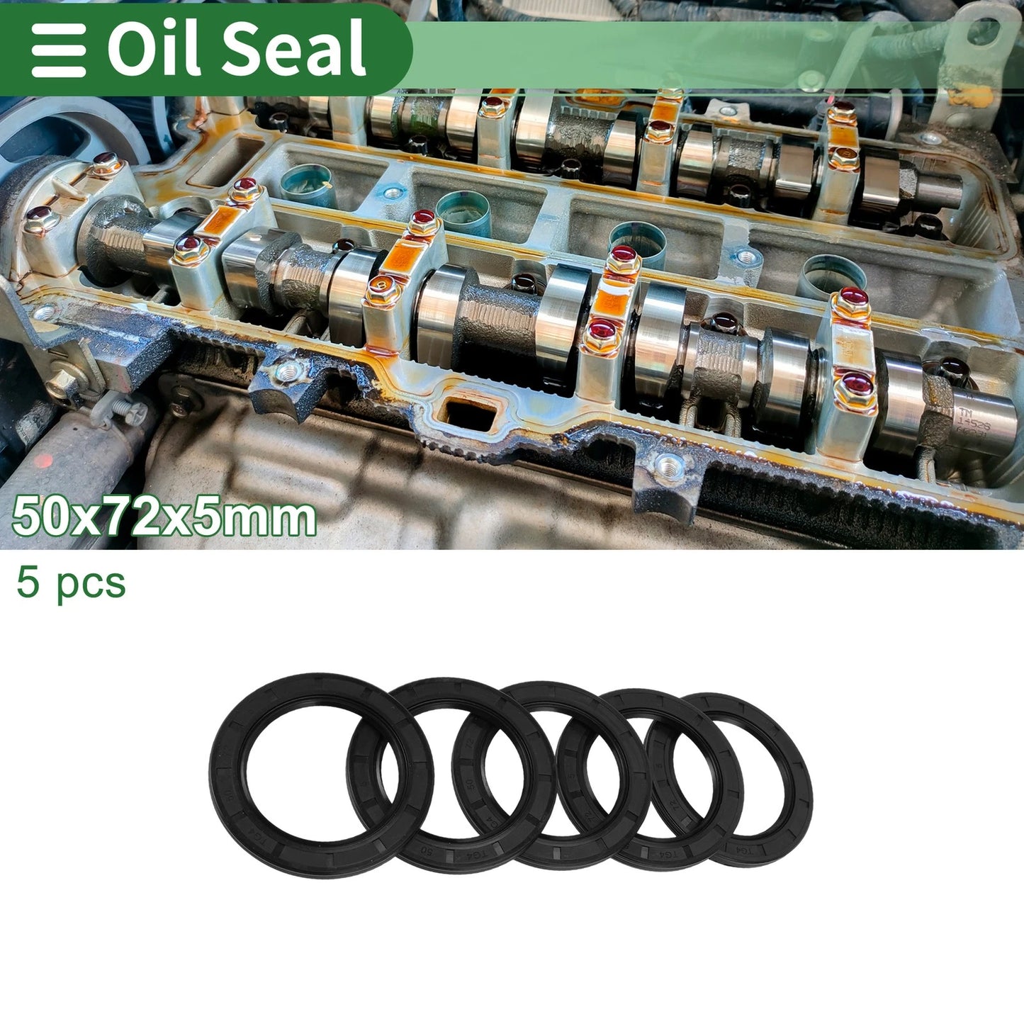 Oil Seal / 50x72x5mm / Rotary Shaft Seal NBR Rubber Black