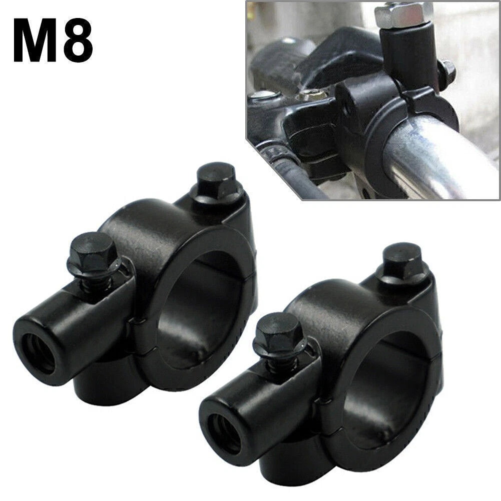 25MM M8 Rearview Handlebar Mirror Mount Holders for Motorcycle Black
