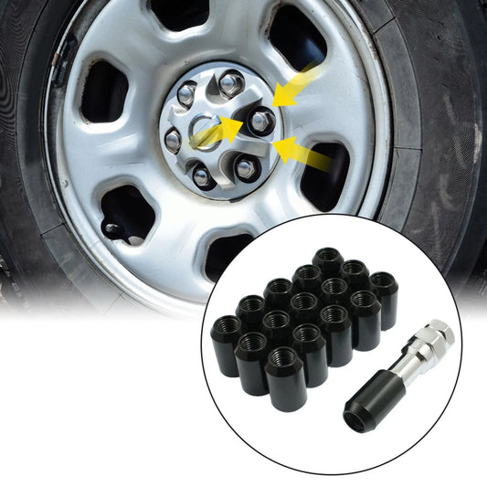 16 x 12x1.5mm Black Car Hex Security Lock Wheel Lug Nuts for Honda