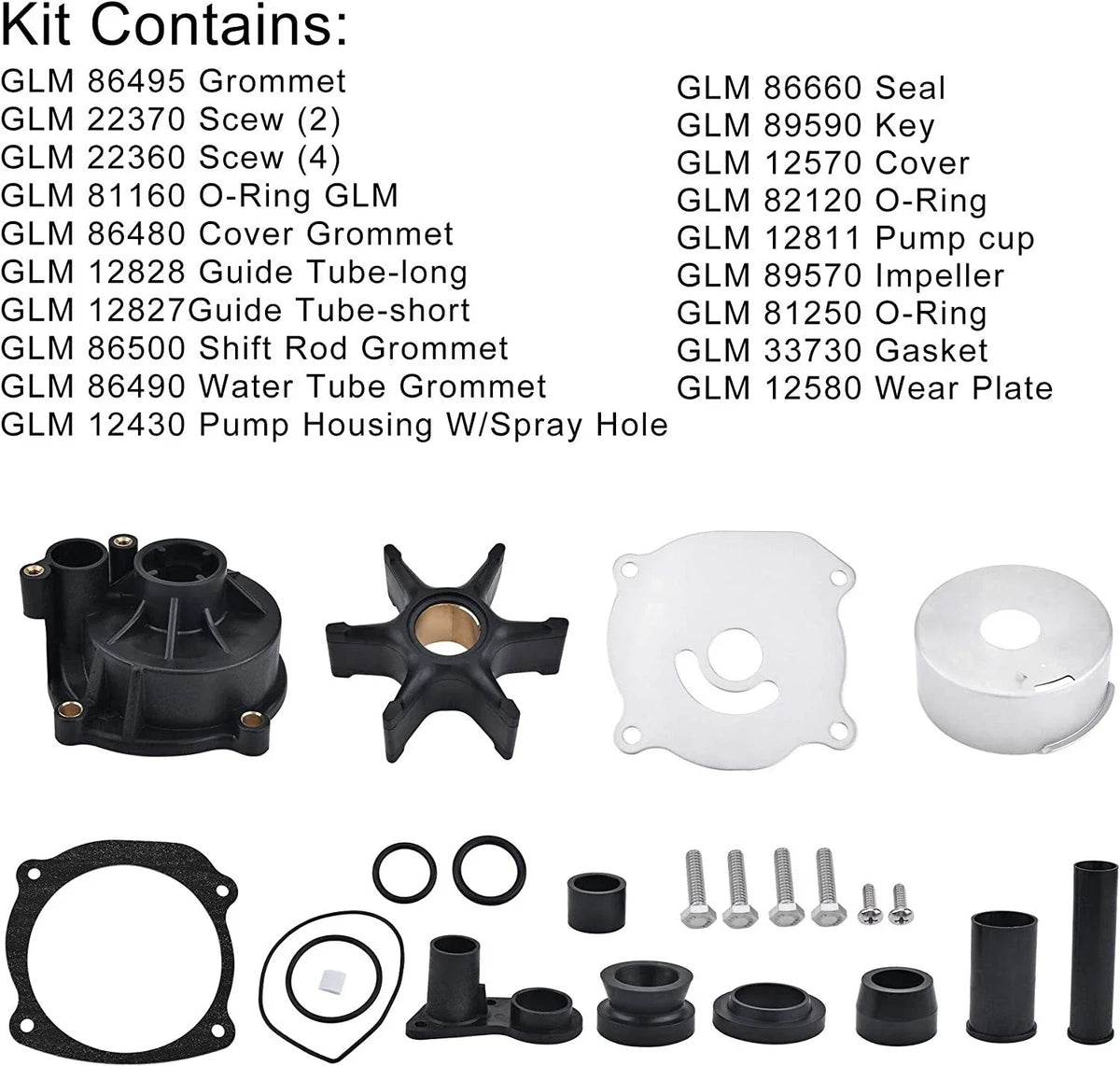 Water Pump Repair Kit for Johnson Evinrude Outboard V4 V6 V8 85-300HP (85-300)