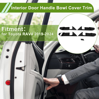 Interior Door Handle Bowl Cover Trim for Toyota RAV4 (2019-2024) 1 Set
