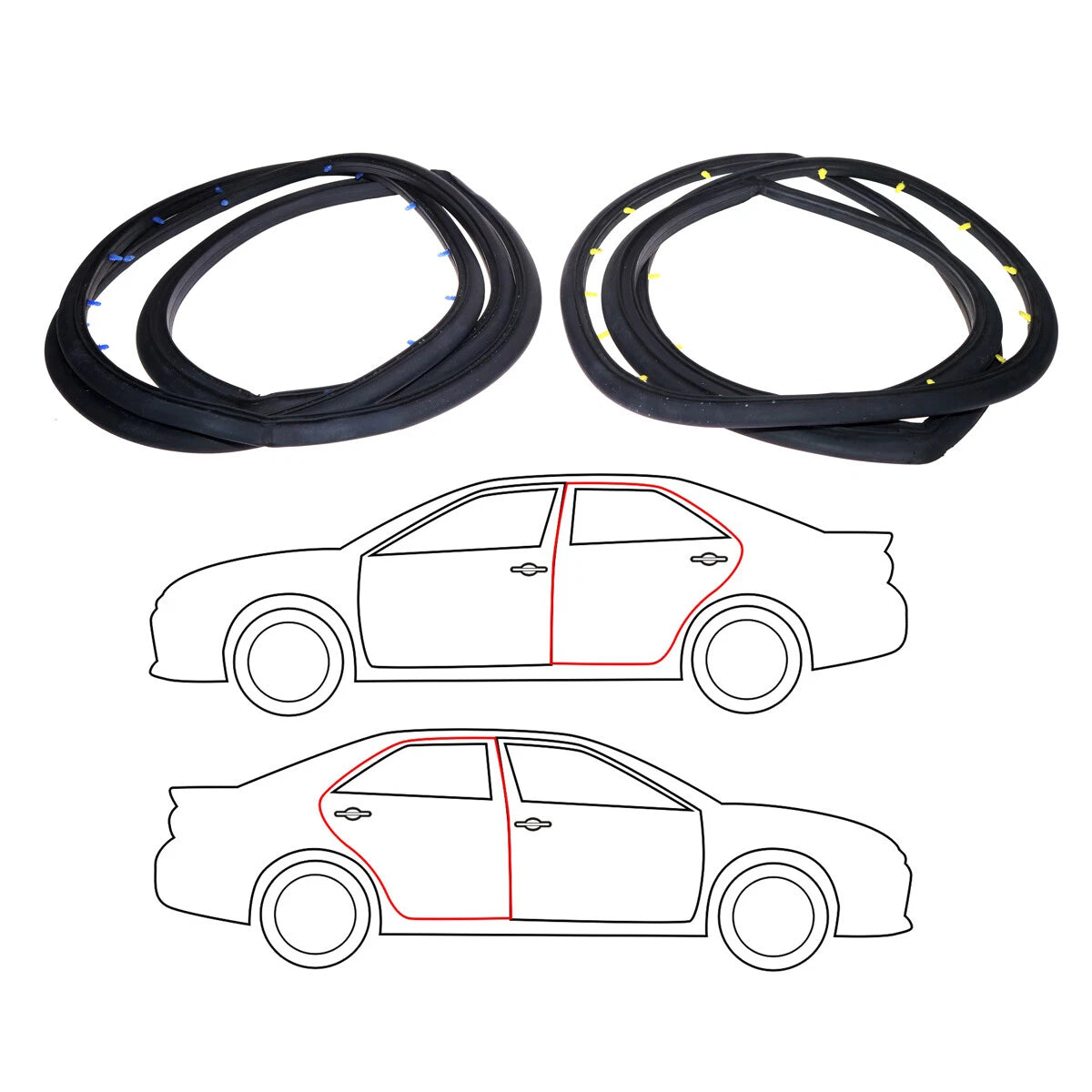 Rear Door Weatherstrip Set for Toyota Corona 5-Door T130 XT130 1978-1983