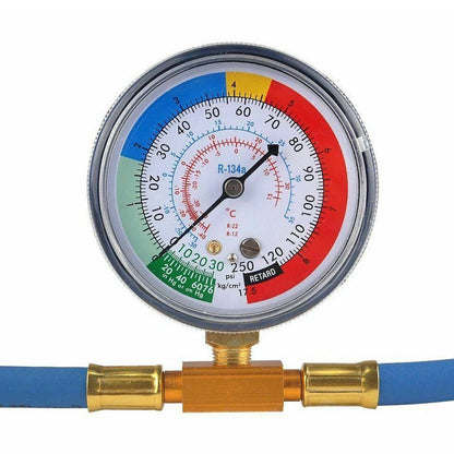 R134a AC Recharge Hose with Gauge for HVAC System