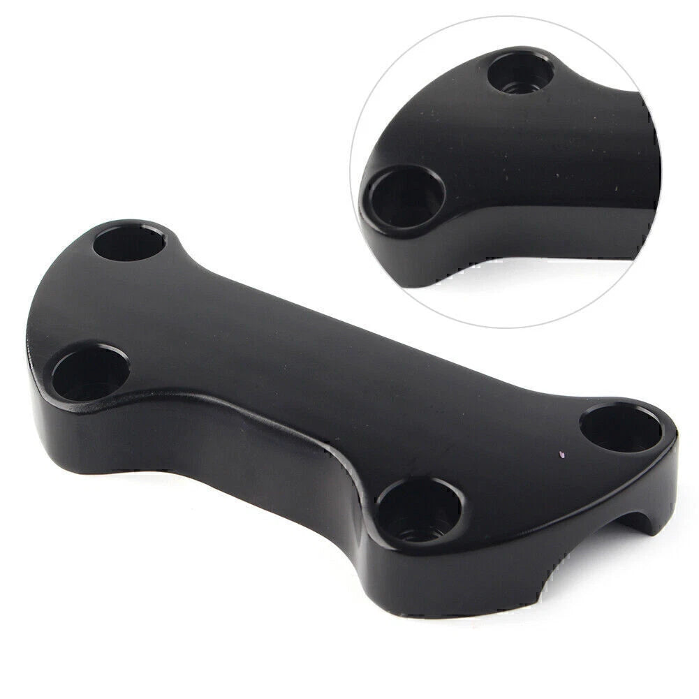 Black Smooth Handlebar Riser Top Clamp for Harley Dyna Softail Sportster