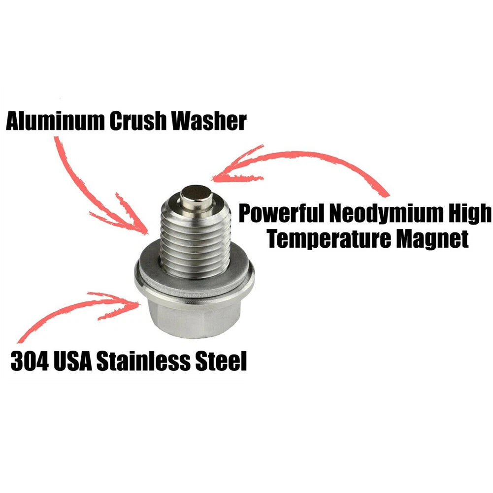 M14 x 1.5 Stainless Steel Oil Drain Plug with Magnet for Universal Cars
